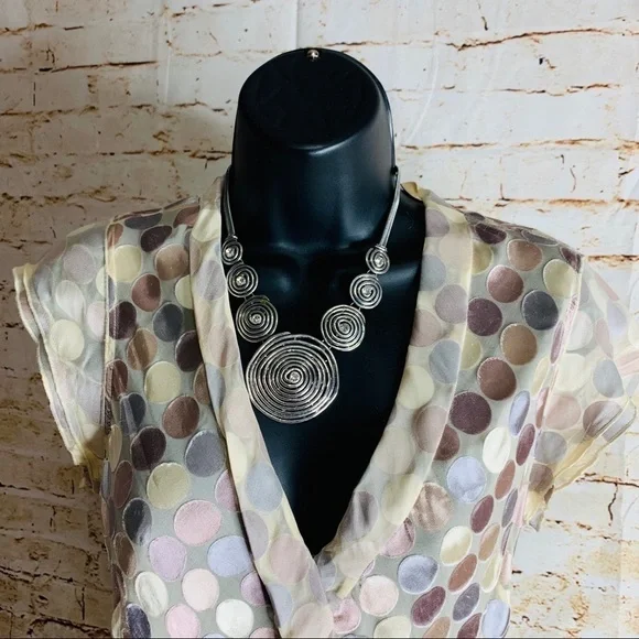 BCBGMaxAzria Polka Dot Silk Blend Blouse - Picture 2 of 8